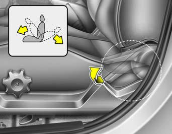 To recline the seatback, lean forward to take your weight off it, then pull up