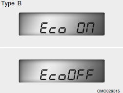 You can turn the ECO indicator on/off on the instrument cluster in this mode.