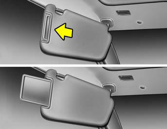 Your vehicle is equipped with sun visor extenders that may be used when the visor