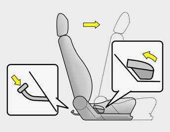 The front passenger's seatback should be tilted to enter the rear seat.