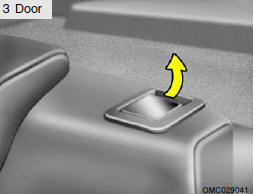 3. Pull up the seatback folding lever to release the seatback.