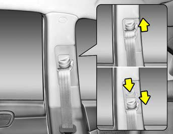 You can adjust the height of the shoulder belt anchor to one of the 4 positions