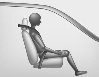 When an adult is seated in the front passenger seat, if the “PASSENGER AIR BAG