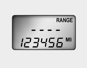 o When the distance to empty is less than 30 miles (50 km), the distance to empty