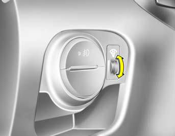 The instrument panel lights can be made brighter or dimmer by turning the instrument