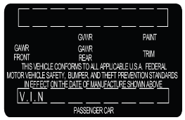 The compliance label is located on the driver's side of the center pillar outer