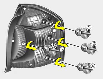 5. To replace the rear combination light, take it out from the bulb holder by