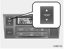2. Push the "TEMP" button to set the desired