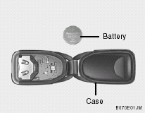 2. Remove the old battery from the case and