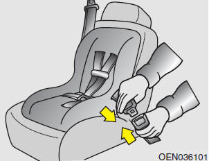 To install a child restraint system on the outboard or center rear seats, do