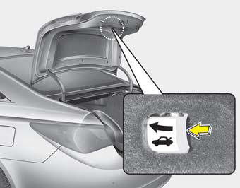 Your vehicle is equipped with an emergency trunk release cable located inside