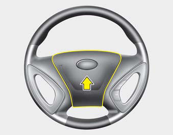 To sound the horn, press the horn symbol on your steering wheel.