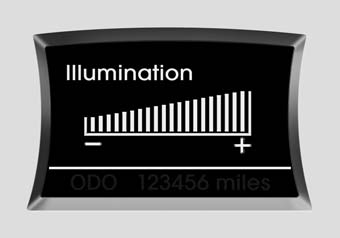 When the vehicles parking lights or headlights are on, push the illumination