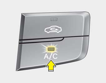 Press the A/C button to turn the air conditioning system on (indicator light