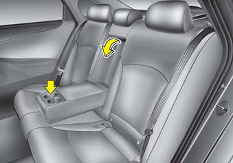 Cups or small beverage cans may be placed in the cup holders.