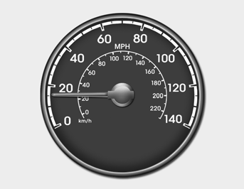 Your Hyundai's speedometer is calibrated in miles per hour (on the outer scale)